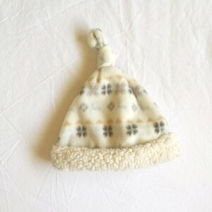 chick pea fair isle print fleece & sherpa baby winter hat tuque